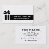 Einfache Schwarzweiß-Boutique mit Box und Bow Visitenkarte (Vorne/Hinten)