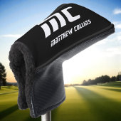 Einfache Schwarzweiß-Coole Personalisierte Monogra Golf Headcover