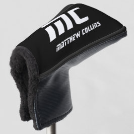 Einfache Schwarzweiß-Coole Personalisierte Monogra Golf Headcover