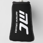 Einfache Schwarzweiß-Coole Personalisierte Monogra Golf Headcover (Rotieren 90)