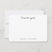 Einfache Schwarzweiß-Dankeschön-Script-Karte Dankeskarte (Vorderseite)