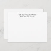 Einfache Schwarzweiß-Familienkarte Mitteilungskarte (Vorne/Hinten)