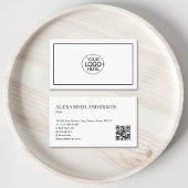 Einfache Schwarzweiß-Hinzufügen Ihres Logos Minima Visitenkarte