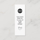 Einfache Schwarzweiß-Lesezeichen-Karte Mini Visitenkarte (Rückseite)