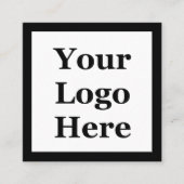 Einfache Schwarzweiß-Logo für Ihren Namen und Ihr Quadratische Visitenkarte (Vorderseite)