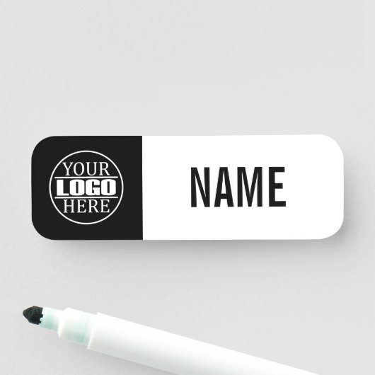 Einfache Schwarzweiß-Logos hier Namensschild (Beispiel)