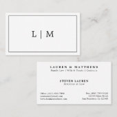 Einfache Schwarzweiß-Monogramm Beruflich Visitenkarte (Vorne/Hinten)