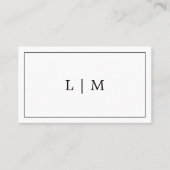 Einfache Schwarzweiß-Monogramm Beruflich Visitenkarte (Vorderseite)