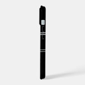 Einfache Schwarzweiß-Monogramm iPhone 15 Hülle (Linke Seite)