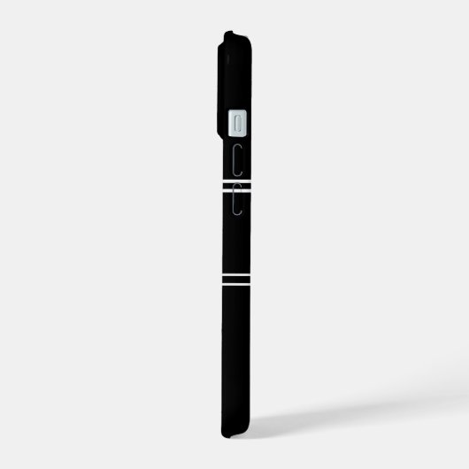 Einfache Schwarzweiß-Monogramm iPhone 15 Hülle (Linke Seite)