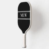 Einfache Schwarzweiß-Monogramm Pickleball Schläger (Links)
