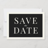 Einfache Schwarzweiß-Save the Date-Karte Einladung (Vorderseite)