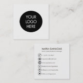 Einfache Schwarzweiss-Sozialmedium-Visitenkarte Quadratische Visitenkarte (Vorne/Hinten)