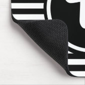 Einfache Schwarzweiss-Streifen-gestreifte Mousepad (Ecke)