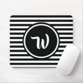 Einfache Schwarzweiss-Streifen-gestreifte Mousepad (Mit Mouse)