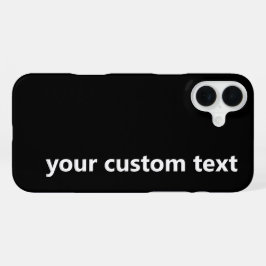Einfache Schwarzweiß-Vorlage für Text iPhone 16 Plus Hülle