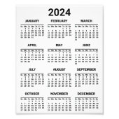 Einfache Schwarzweiß/Weiß 2024 Jahr im Überblick Fotodruck (Vorne)