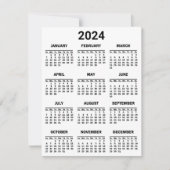Einfache Schwarzweiß/Weiß 2024 Jahr im Überblick Karte (Vorderseite)