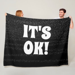 Einfache schwarzweiße Typografie modern personalis Fleecedecke