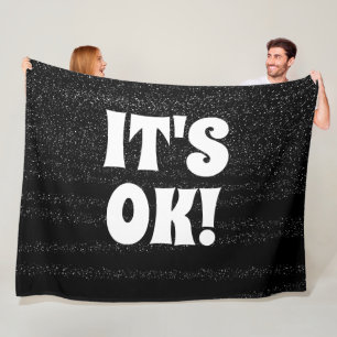 Einfache schwarzweiße Typografie modern personalis Fleecedecke
