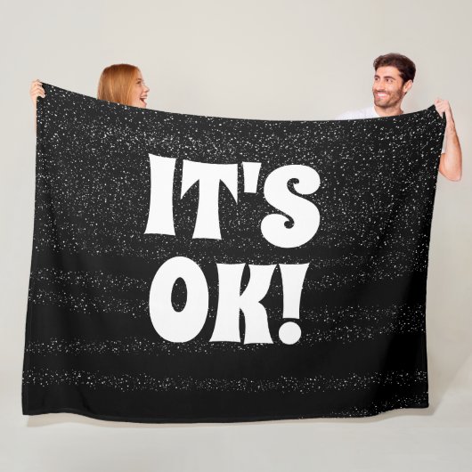 Einfache schwarzweiße Typografie modern personalis Fleecedecke (Beispiel)