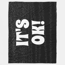 Einfache schwarzweiße Typografie modern personalis Fleecedecke