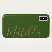 Einfache Schwarzweißfarbe Personalisierter Name Case-Mate iPhone Hülle (Rückseite (Horizontal))