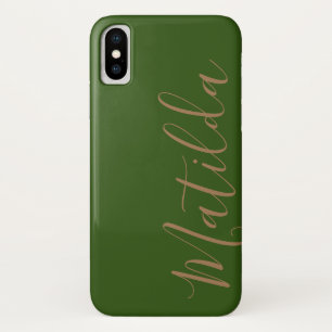 Einfache Schwarzweißfarbe Personalisierter Name Case-Mate iPhone Hülle