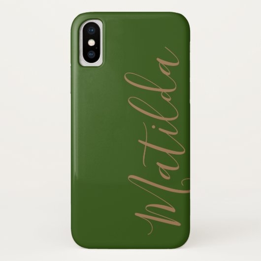 Einfache Schwarzweißfarbe Personalisierter Name Case-Mate iPhone Hülle (Rückseite)