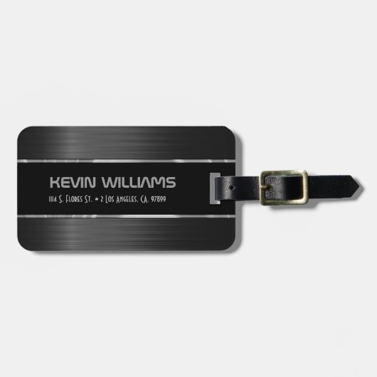 Einfache Schwarzweißfaserstruktur Gepäckanhänger (Vorderseite horizontal)