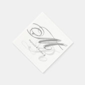 einfache Schwarzweißmonogramm Serviette (Ecke)