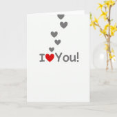 Einfache schwebende Herzen Ich liebe dich Karte (Gelbe Blume)