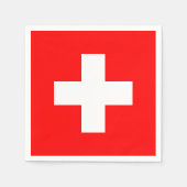 Einfache Schweizer Flagge Rot und Weiß Patriotisch Serviette (Vorderseite)