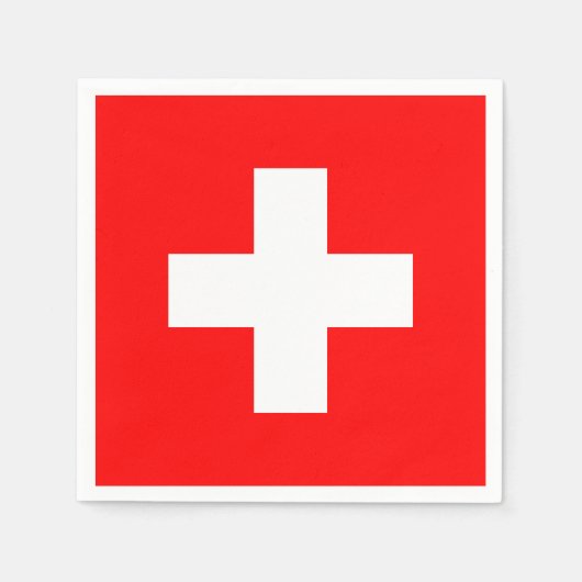Einfache Schweizer Flagge Rot und Weiß Patriotisch Serviette (Vorderseite)