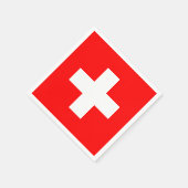 Einfache Schweizer Flagge Rot und Weiß Patriotisch Serviette (Ecke)