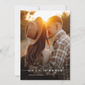 Einfache Script 2 Foto Hochzeit Verlobung Einladung (Vorderseite)