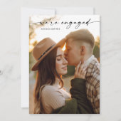 Einfache Script 2 Foto Hochzeit Verlobung Einladung (Vorderseite)