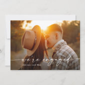 Einfache Script 2 Foto Hochzeit Verlobung Einladung (Vorderseite)