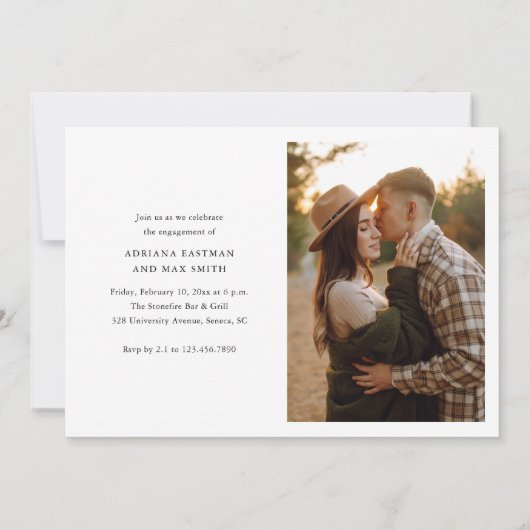 Einfache Script 2 Foto Hochzeit Verlobung Einladung (Rückseite)