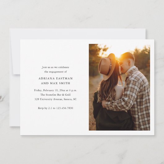 Einfache Script 2 Foto Hochzeit Verlobung Einladung (Rückseite)