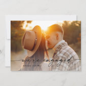 Einfache Script 2 Foto Hochzeit Verlobung Einladung (Vorderseite)