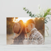 Einfache Script 2 Foto Hochzeit Verlobung Einladung (Stehend Vorderseite)