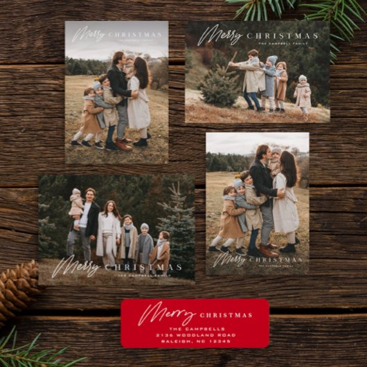 Einfache Script 3 Foto Frohe Weihnachten