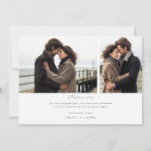 Einfache Script 4 Foto Hochzeit Dankeskarte (Rückseite)