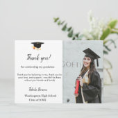 Einfache Script Abschluss Foto Dankeschön Nachrich Dankeskarte (Stehend Vorderseite)
