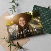 Einfache Script-Absolventin eleganter grüner Absch Ankündigung