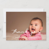 Einfache Script Baby Dusche Dankeschön Karte (Vorderseite)