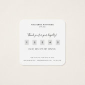 Einfache Script Black and Gold Monogram Loyalty Ca (Rückseite)