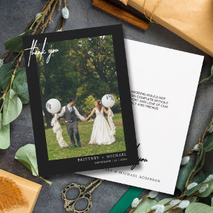 Einfache Script Black Foto Moderne Dankeschön Kart Dankeskarte