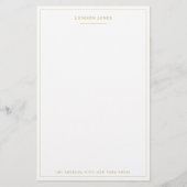 Einfache Script Black Gold Personalisiert Stationi Briefpapier (Vorderseite)